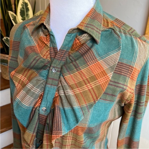 Ralph Lauren Gordon Plaid Ruffle Front Blouse - Picture 11 of 16